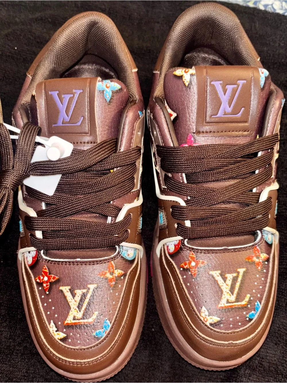 Louis Vuitton Brown Monogram Accent Sneakers